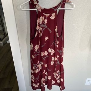 Red floral dress
